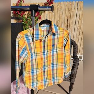 Old Navy Boys Button down Long Sleeve plaid Shirt